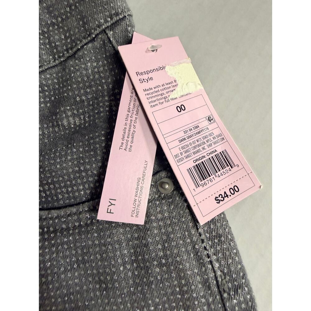 Wild Fable Mid Rise 90s Relaxed Straight Upstyled Cinderella Denim Jeans Gray 00 - Picture 11 of 16